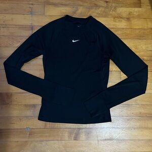 Womens Nike Pro Dri Fit Long Sleeve Shirt Crew Training Black Size Woman’s XS